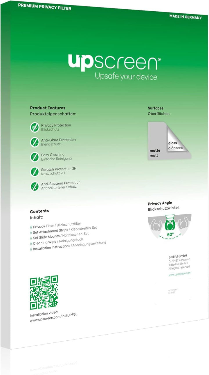 upscreen 10.4" Blickschutzfilter für 10,4 Zoll Standardgrössen (26.4 cm) [210 x 158 mm, 4:3] - Blick