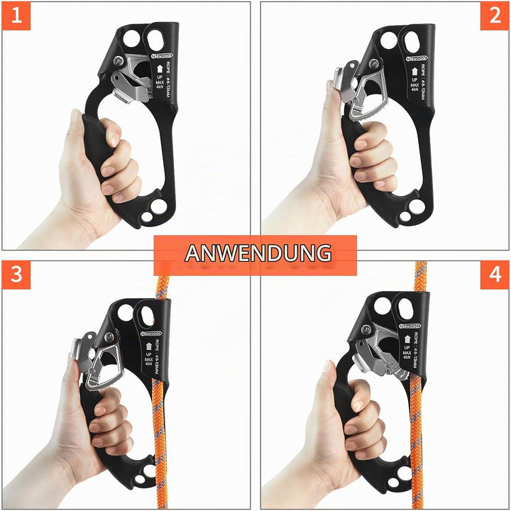 NewDoar UIAA &amp; CE-zertifizierte Handsteigklemme Seilklemme Ascension Kletterbaum Baumpfleger Abseile