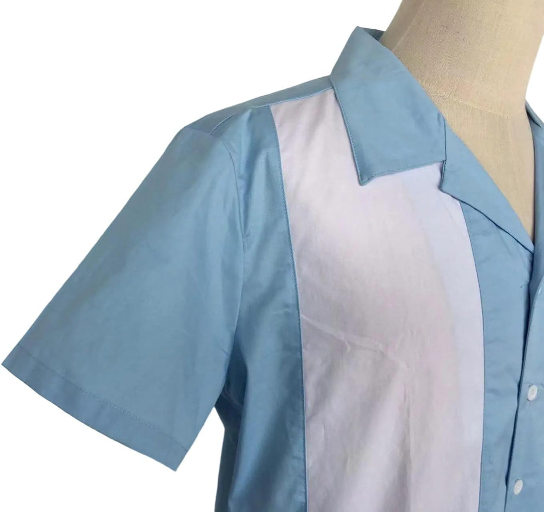 Candow Look Herren Freizeit-Hemd Online Rock Revival Men Shirts L Blue+white, L Blue+white