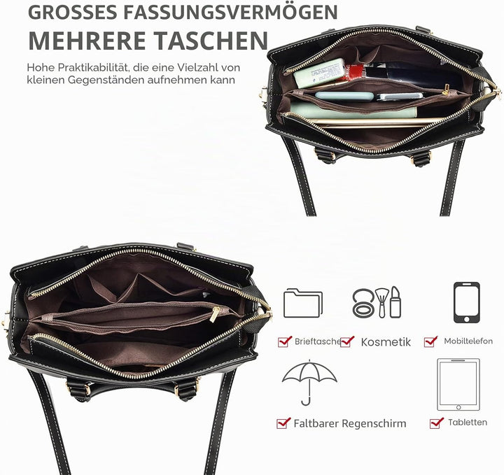NICOLE &amp; DORIS Handtasche für Frauen Elegante Henkeltasche Damen Mode Schultertaschen PU Leder Umhän