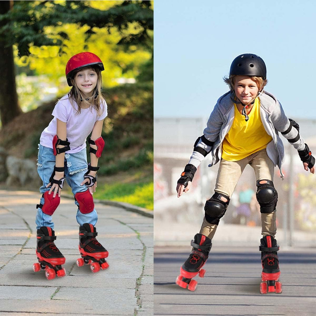 Rollschuhe für Mädchen Jungen Einstellbare Kinder Rollschuhe mit leuchtenden Rädern, Spass Beleuchtu