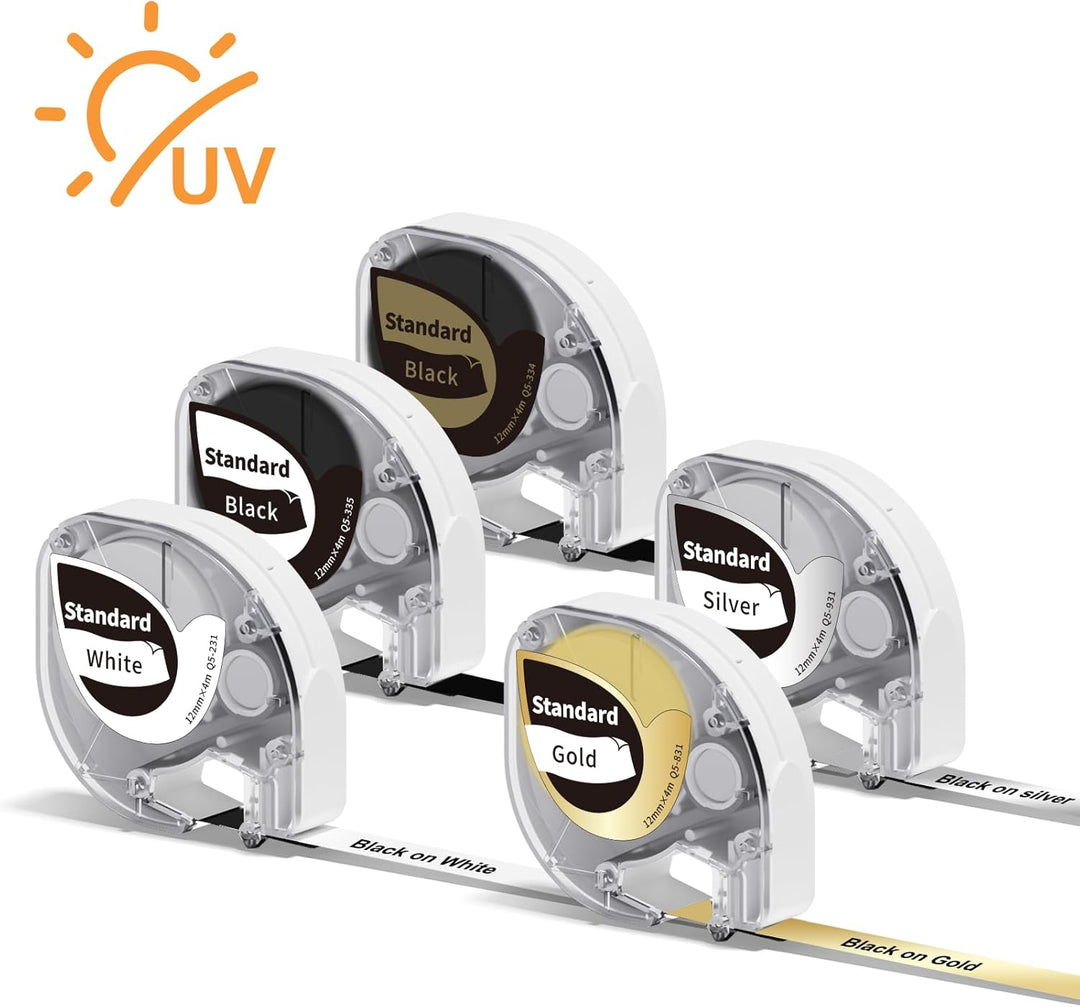 5x Phomemo P12&P12-Pro Original Thermotransfer-Etiketten 12mm x 4m Mehrfarbig Q5-231/Q5-335/Q5-334/Q