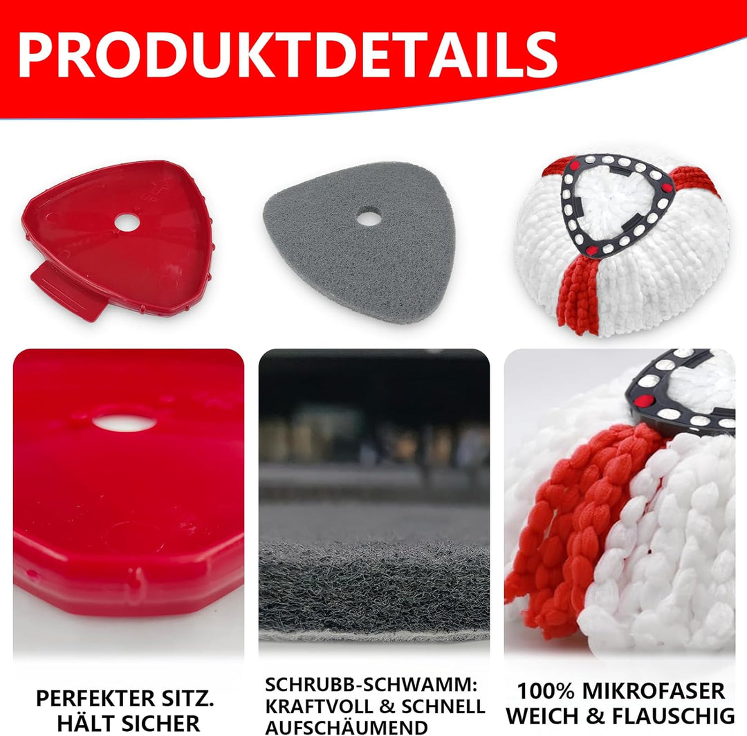 7 Pack Wischmopp Ersatzbezug für Vileda Turbo Mop, Wischmop Wischer Ersatzköpfe und Bodenwischer mit