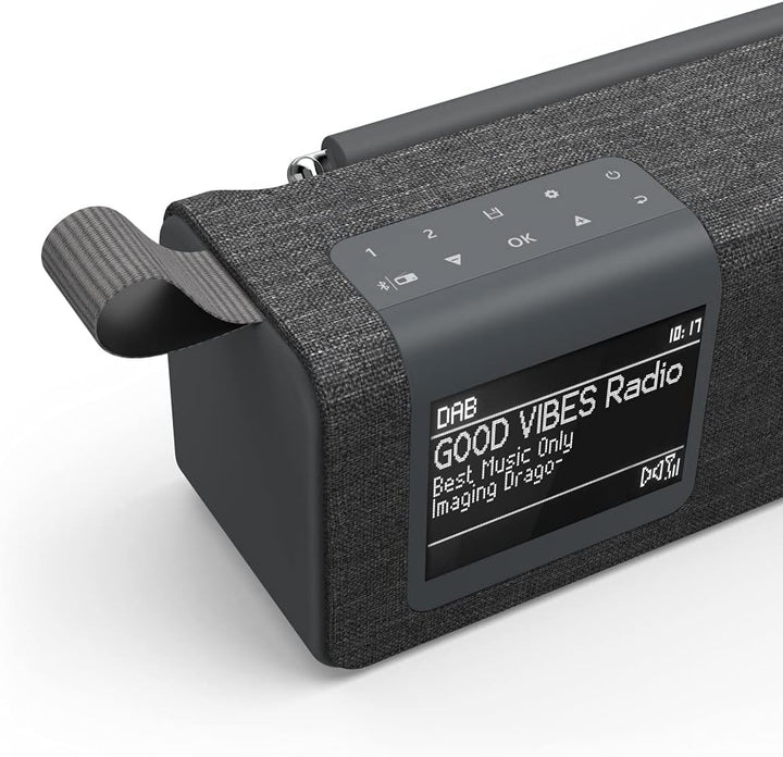 Hama Radio Digitalradio mit Bluetooth und Akku DR200BT (Tragbare Box, mobiles Radio mit DAB/DAB+/FM,