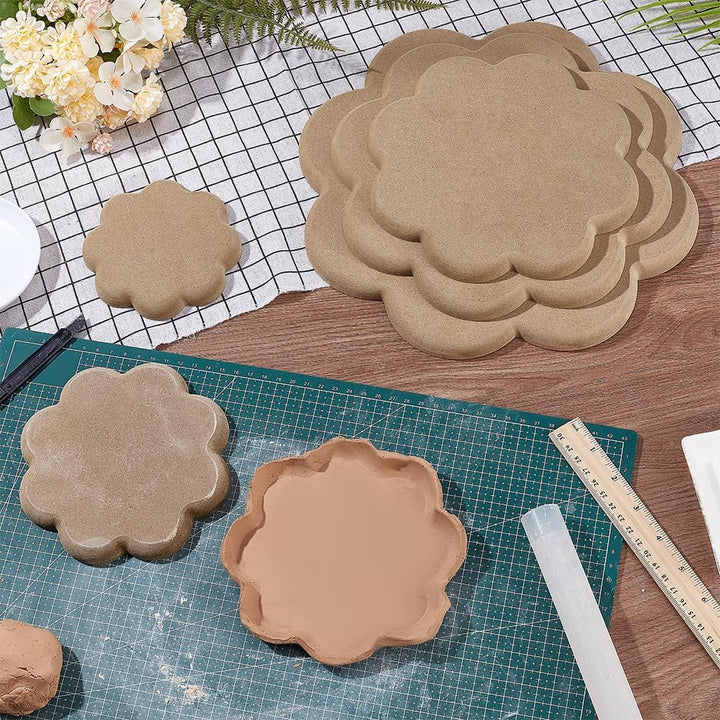 nbeads 5 Stück 5 Grössen Töpferei Keramikform, MDF Keramikform für Ton Blume Form Keramikformen Slum