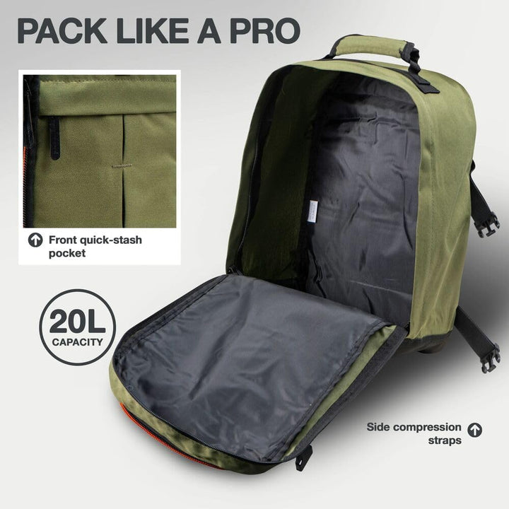 Cabin Max Handgepäck Rucksack 40x20x25 für Ryanair Reiserucksack für Flugzeug Unter Sitzplatz - Trav