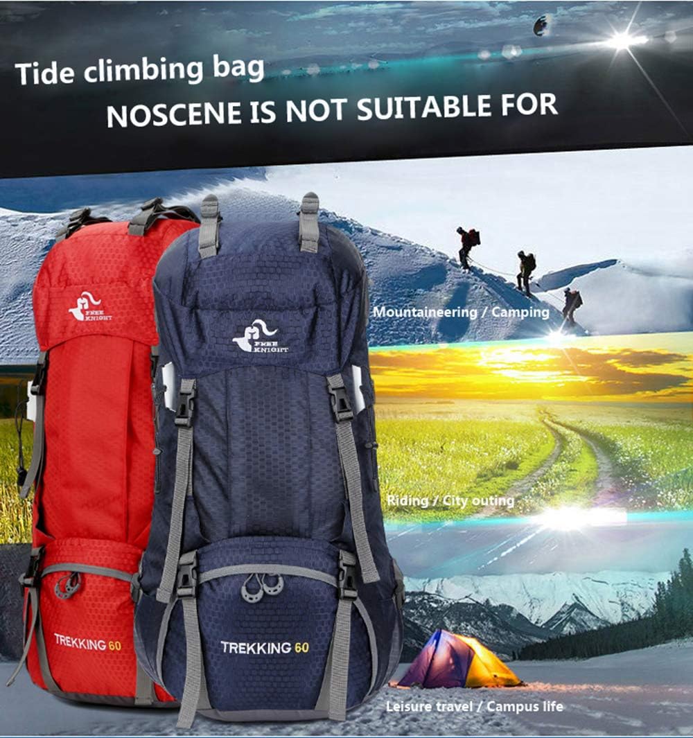 Bseash 60L Wasserdichter leichter Wanderrucksack mit Regenschutz, Outdoor Sport Tagesrucksack Multif