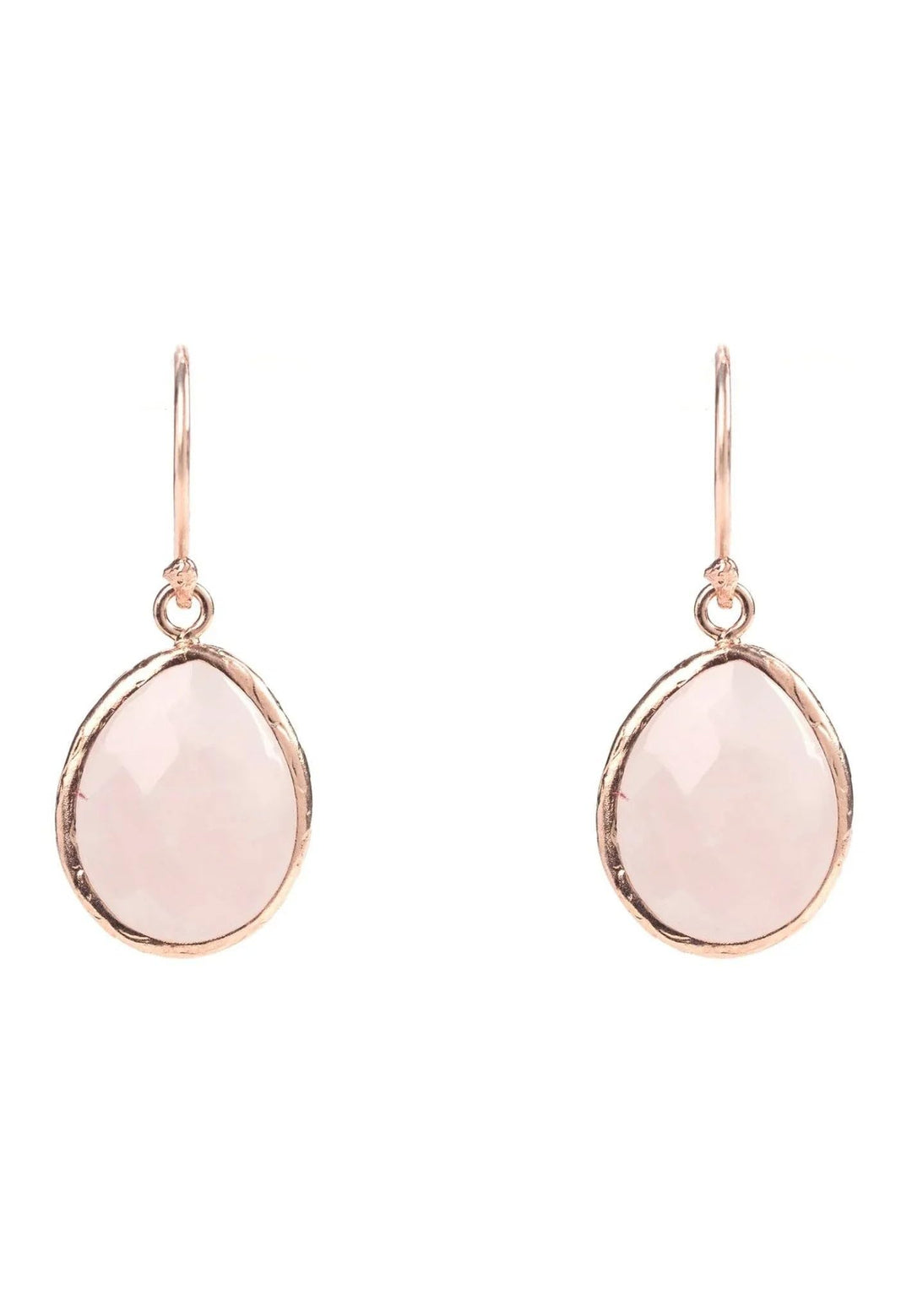 Latelita ZIERLICHER TROPFEN OHRRING ROSENQUARZ ROSÉGOLD