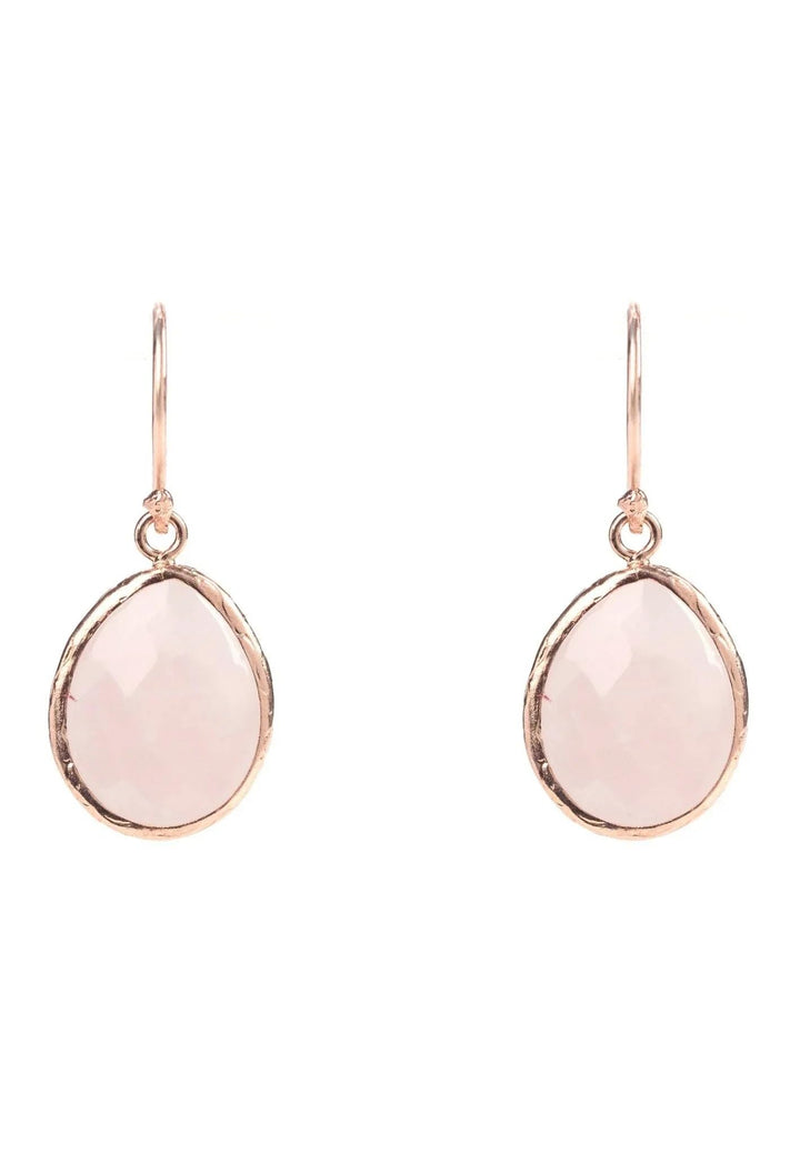 Latelita ZIERLICHER TROPFEN OHRRING ROSENQUARZ ROSÉGOLD