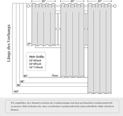 MIULEE 2er Set Voile Vorhang Sheer Leinenvorhang mit Ösen Transparente Leinen Optik Gardine Ösenscha