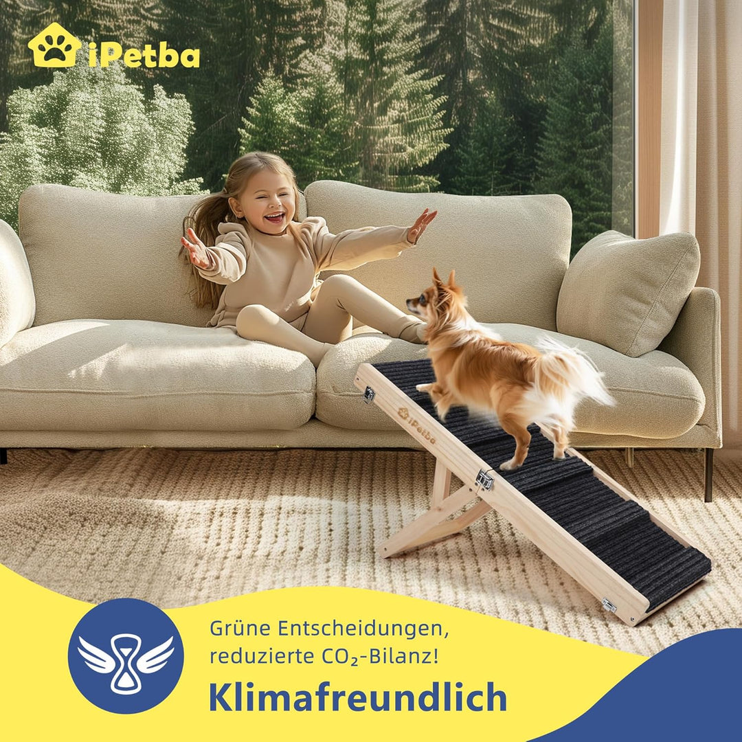 iPetba Hunderampe Sofa Bett für Kleine Hunde Klappbar Rampe Hund Katzen Einstellbar H24-47cm (bis zu