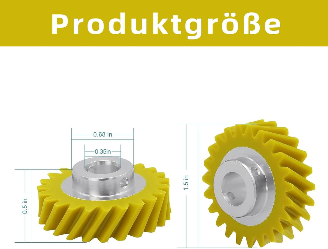 2 Stück W10112253 Gelb Zahnräder Ersatz Kompatibel mit Kitchenaid Mixer,Küchenmaschine Getriebe Ersa