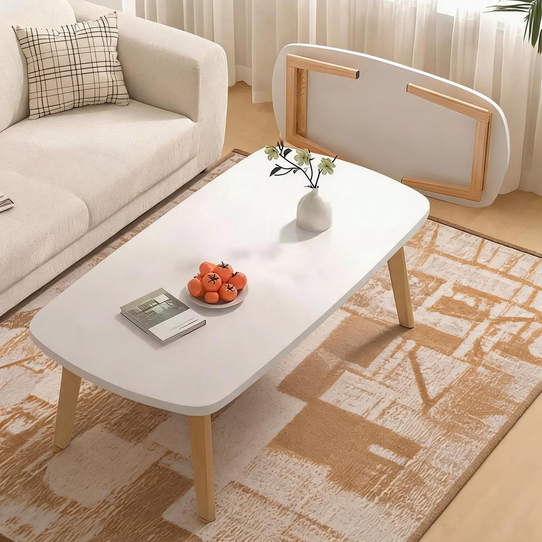 Couchtisch Klappbarer, Wohnzimmertisch Klein Holz, Tisch-Bein-Schnallendesign, Keine Montage erforde