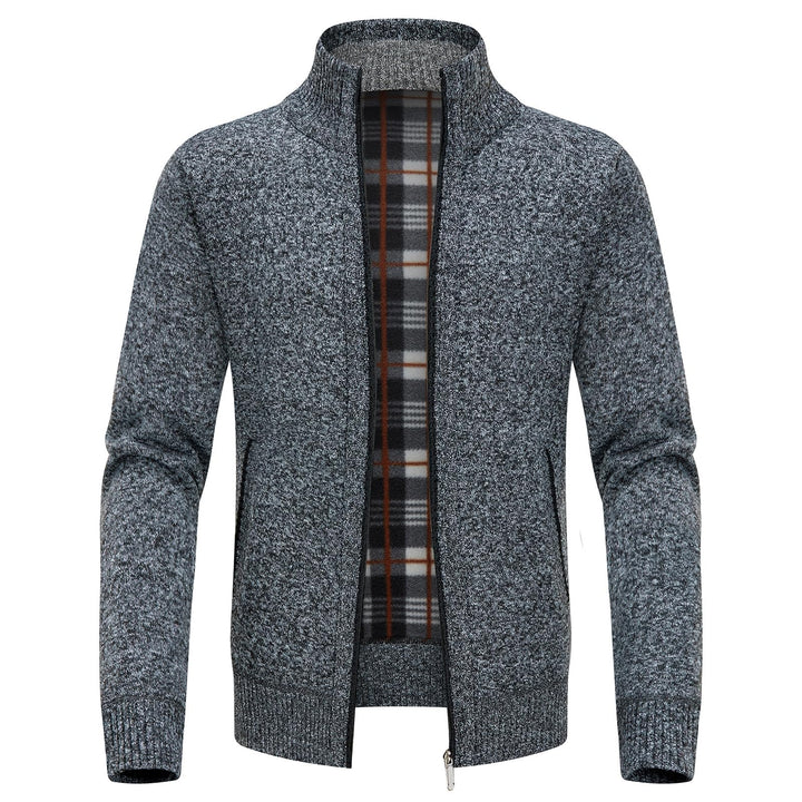 KUDORO Strickjacke Herren Cardigan Trachtenjacke mit Reissverschluss Gestrickt Wintermantel Strickja