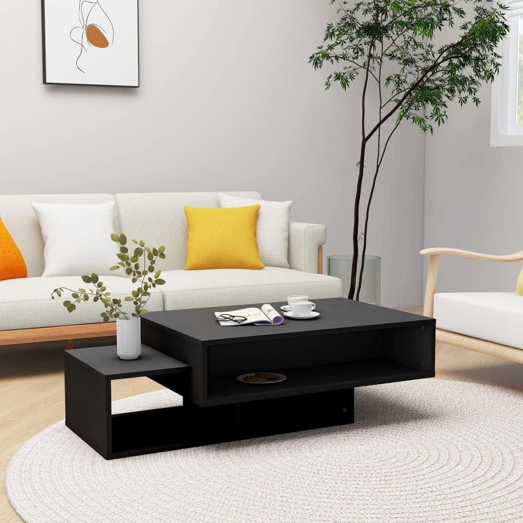 vidaXL Couchtisch Schwarz 105x55x32 cm Spanplatte