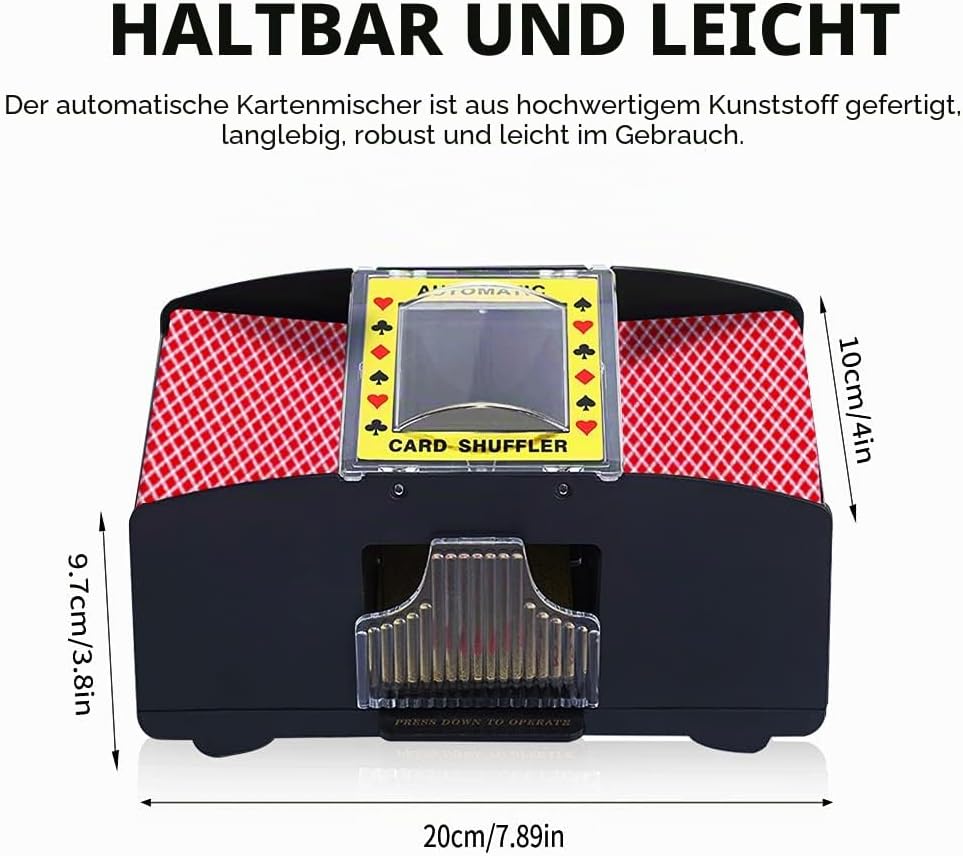 Ni-SHEN automatischer Kartenmischer für 2 Decks, USB-/batteriebetrieben, elektrischer Kartenmischer