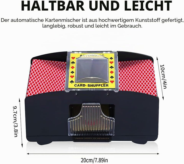 Ni-SHEN automatischer Kartenmischer für 2 Decks, USB-/batteriebetrieben, elektrischer Kartenmischer