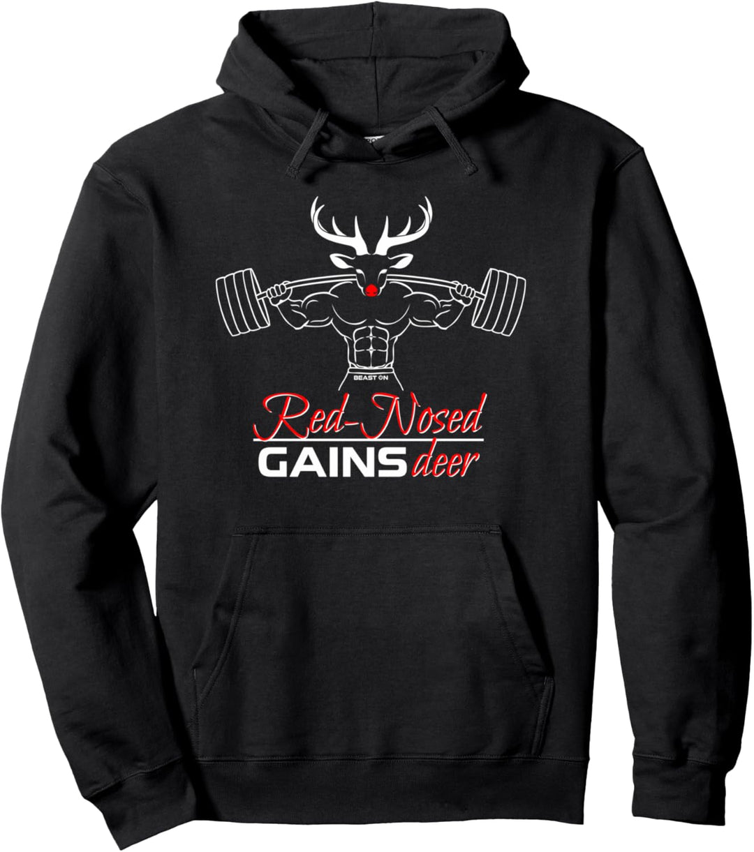 Red-Nosed Gainsdeer Lustige Fitness Weihnachten Gym Sprüche Pullover Hoodie