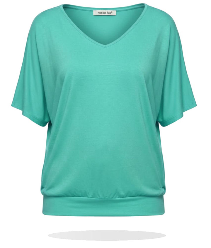 Van Der Rich ® - T-Shirt Raffinierte Einfachheit T-Shirt Einfarbig - Damen M Aqua 1, M Aqua 1