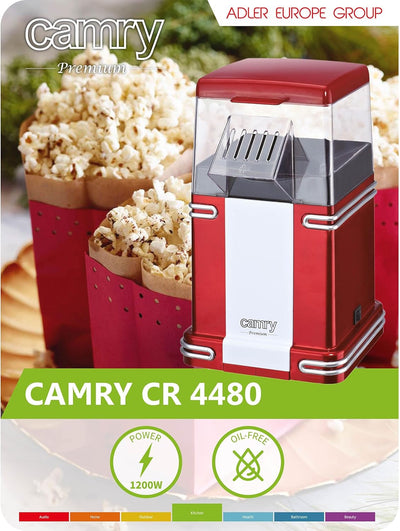camry Popcorn-Maker, Rot, mehrfarbig,