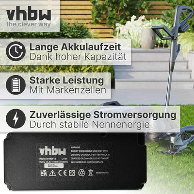 vhbw Akku kompatibel mit Garden Feelings R800Easy Rasenmäher Rasenroboter (1500mAh, 25,2V, Li-Ion)