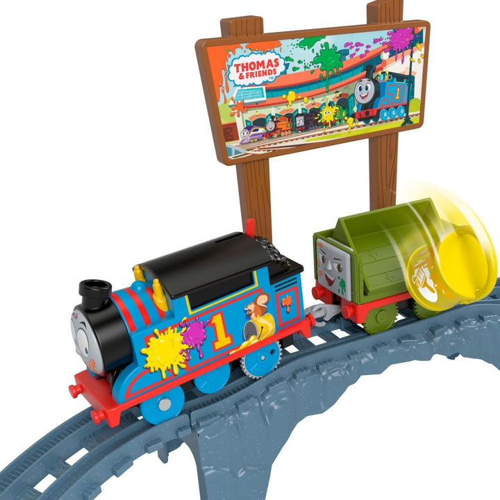 Thomas & seine Freunde, batteriebetriebenes Malfarbe-Zugset mit batteriebetriebenem Thomas und Wider