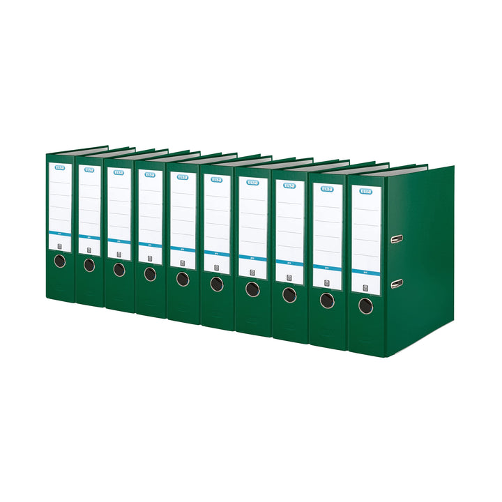 Elba Ordner A4, Smart Pro, 8 cm breit, Kunststoff aussen, grün, 10 Stück grün A4, breit, grün A4, br