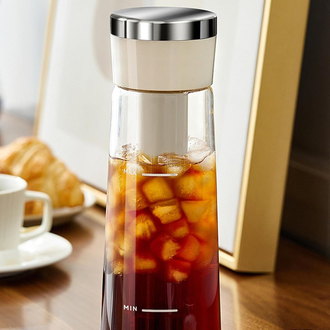 Cold Brew Kaffeebrüher | Press-Kaltbrüh-Kaffeekanne - Mit Abnehmbarem Siebfilter & Luftdichtem Versc