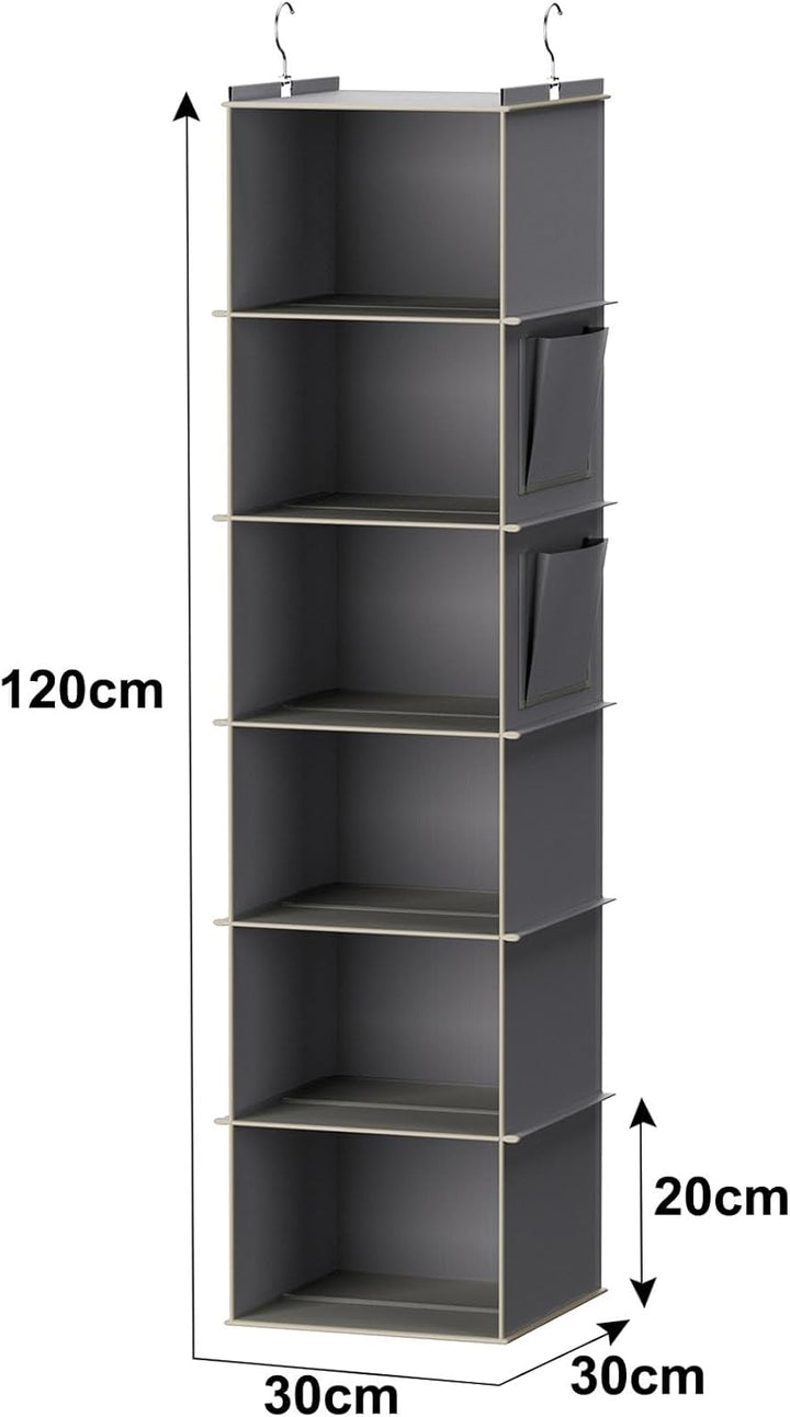 YOUDENOVA Hängeregal Schrankorganizer Stabiler 6 Fächern Kleiderschrank Organizer Ordnungssystem Hän