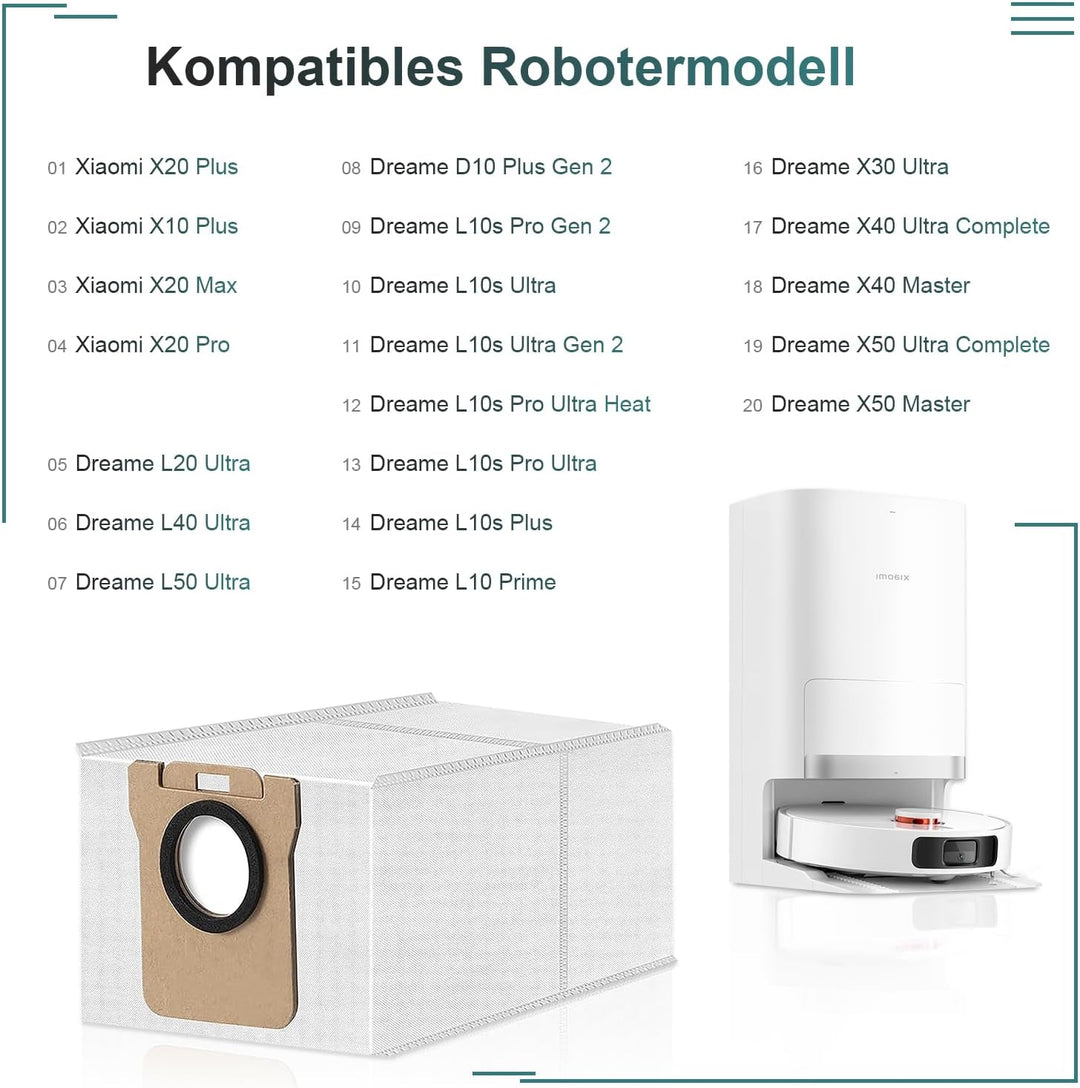 16 Stück Staubbeutel für Xiaomi X20+ /X10+ /X20 Max /X20 Pro, für Dreame D10 Plus Gen 2 /L10s Pro Ge