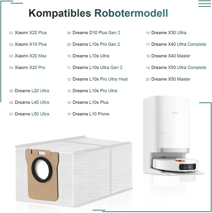 16 Stück Staubbeutel für Xiaomi X20+ /X10+ /X20 Max /X20 Pro, für Dreame D10 Plus Gen 2 /L10s Pro Ge