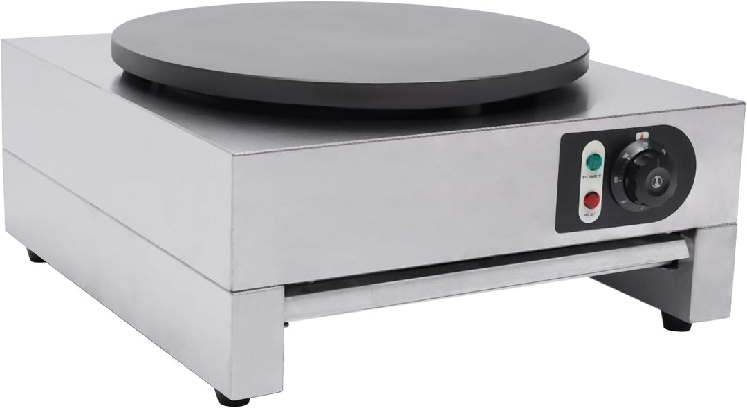 3000W Kommerziell Crepes Maker+Holzspatel Mit Wärmeschublade Elektrische Heizplatte aus Kupfer mit e