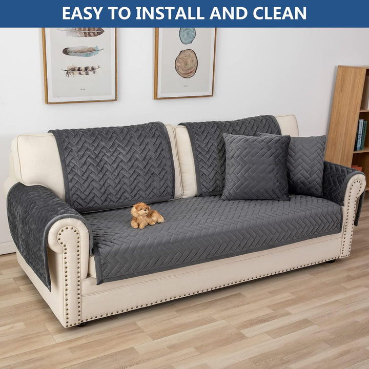 Eismodra Sofa Überzug,Sofabezug 3 Sitzer,Anti-Rutsch-Couch Überzug für L Form Sofaschoner Chaiselong