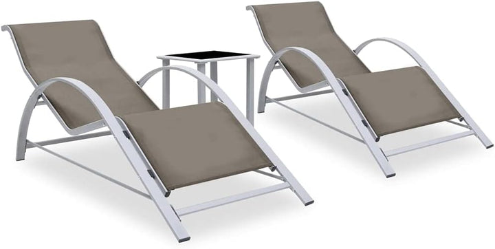 vidaXL 2X Sonnenliege mit Tisch Gartenliege Relaxliege Liege Gartenmöbel Liegestuhl Strandliege Frei