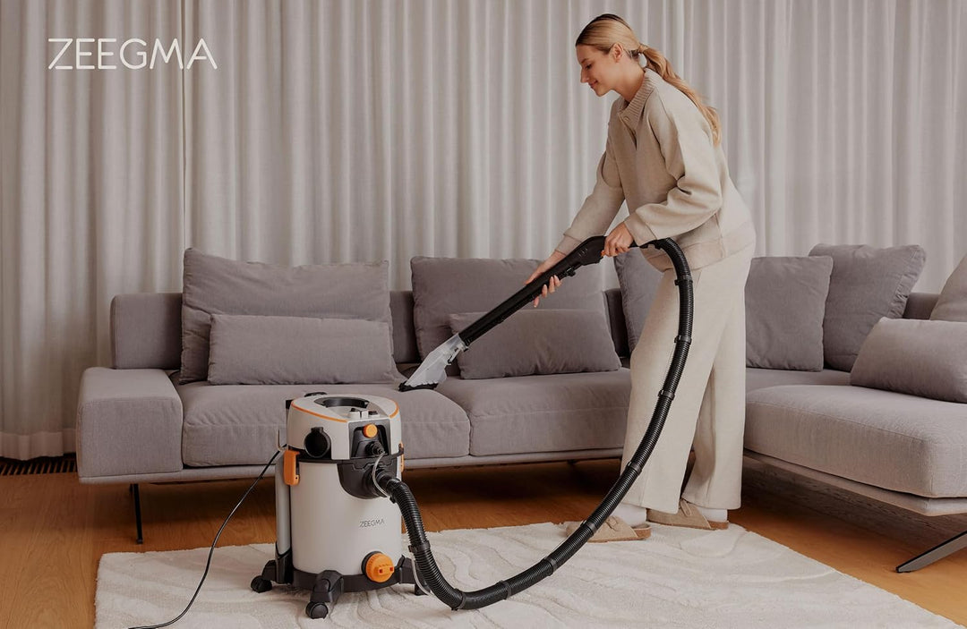Zeegma ZONDER WASH – 1400W Nass- und Trockensauger mit 4L Wassertank, HEPA-Filter, 13m Aktionsradius
