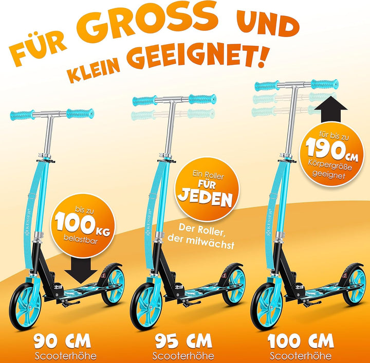 KESSER® Scooter Roller Kinderroller Cityroller Tretroller Kickroller Kickscooter Dino (Türkis), Dino