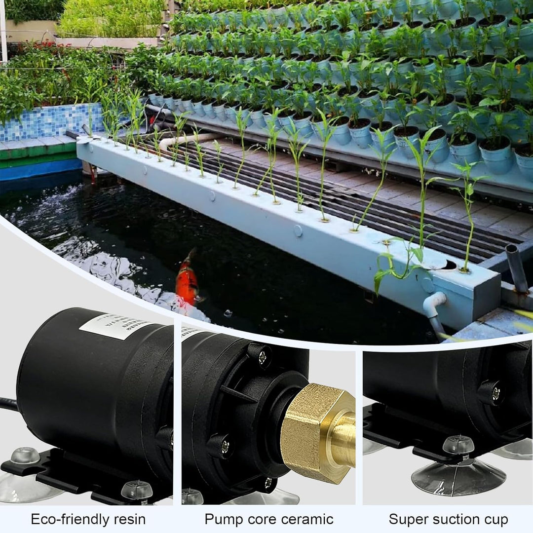Wasserpumpe Brushless DC 12V, Tauchpumpe Mini mit Keramik Achse, Umwälzpumpe Aquarium, 800L/H, 5m Fö