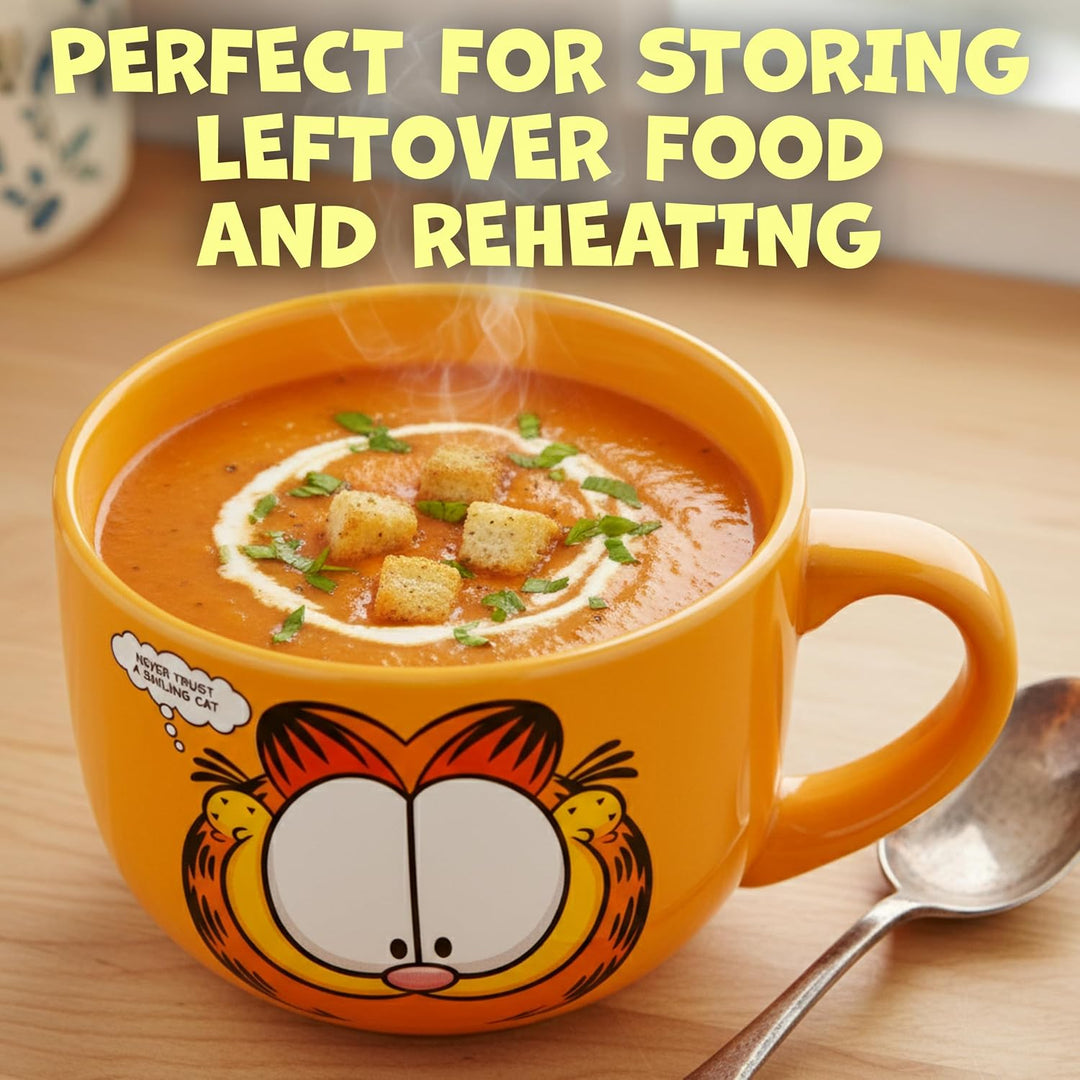 Silver Buffalo Garfield Keramik-Suppentasse mit belüftetem Kunststoffdeckel, 680 ml Garfield Never T