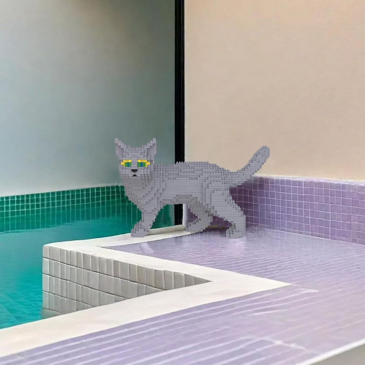 Larcele 1131 Stücke Mikro Bausteine Spielzeug Kit, Mini Katze Bricks Bauen Bauklötze Satz KLJM-05(Bl