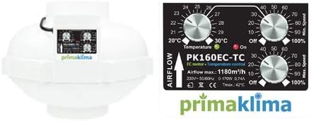 RVK 160 mm Prima Klima EC 1180 m³/h Thermostat und Drehzahlregler