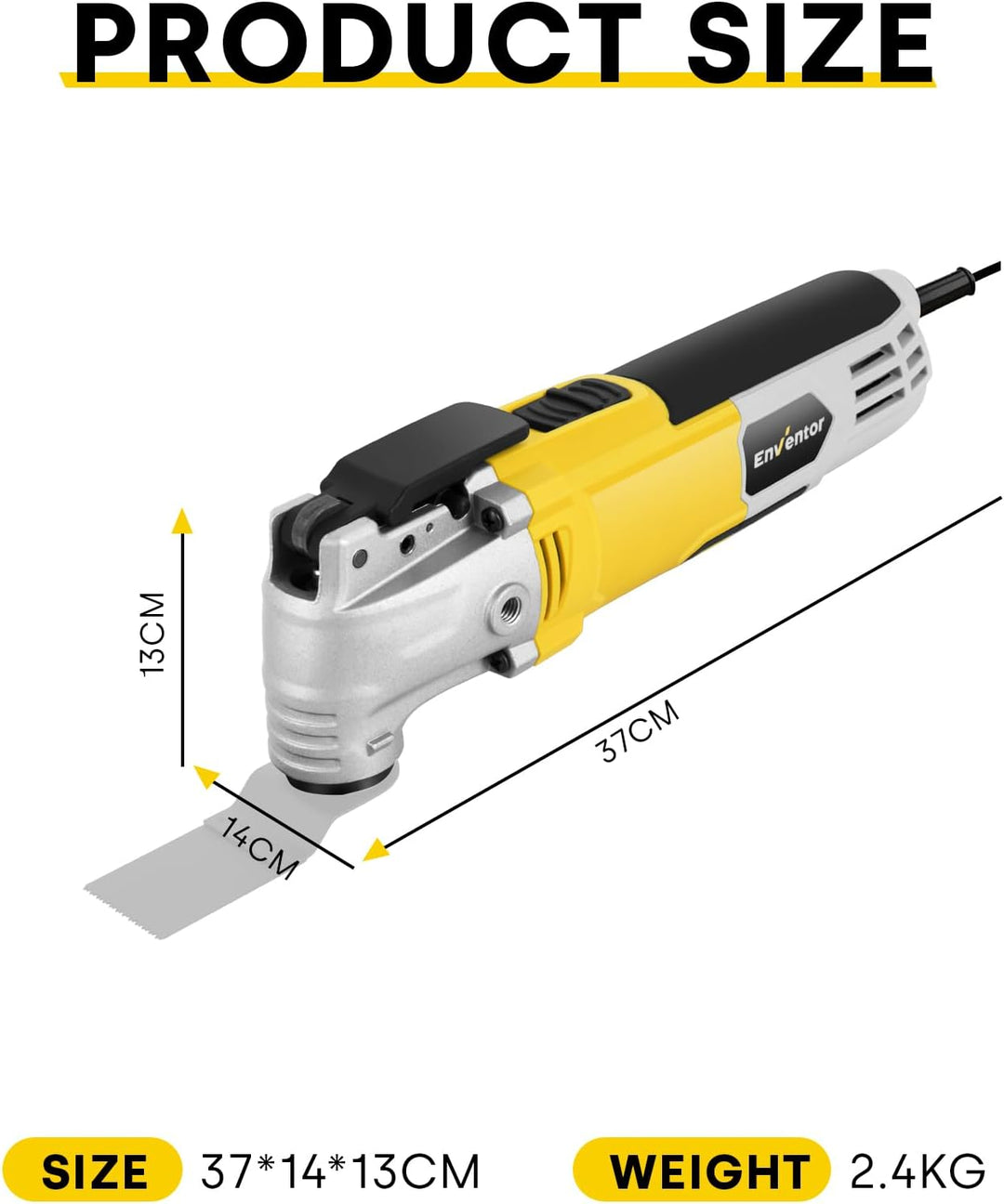ENVENTOR Oszillationswerkzeug, 300W Multifunktionswerkzeug mit 28 Zubehör, 6 Variable Geschwindigkei