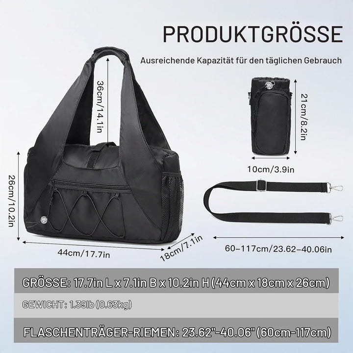 Sporttasche Damen - Sporttasche mit Schuhfach und Nassfach - Gym Tasche Leicht Wasserabweisend - Rei