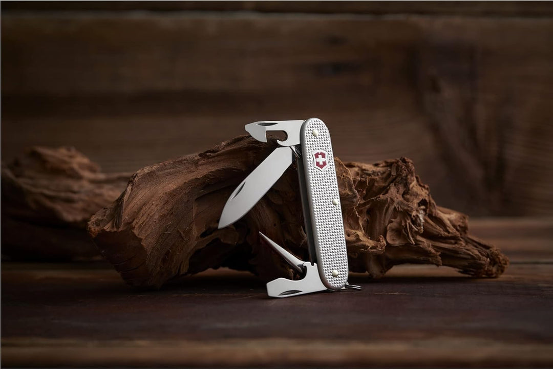 Victorinox Taschenmesser Pioneer Alox (8 Funktionen, Stechahle, Klinge, Dosenöffner) Silber (B1) Sin