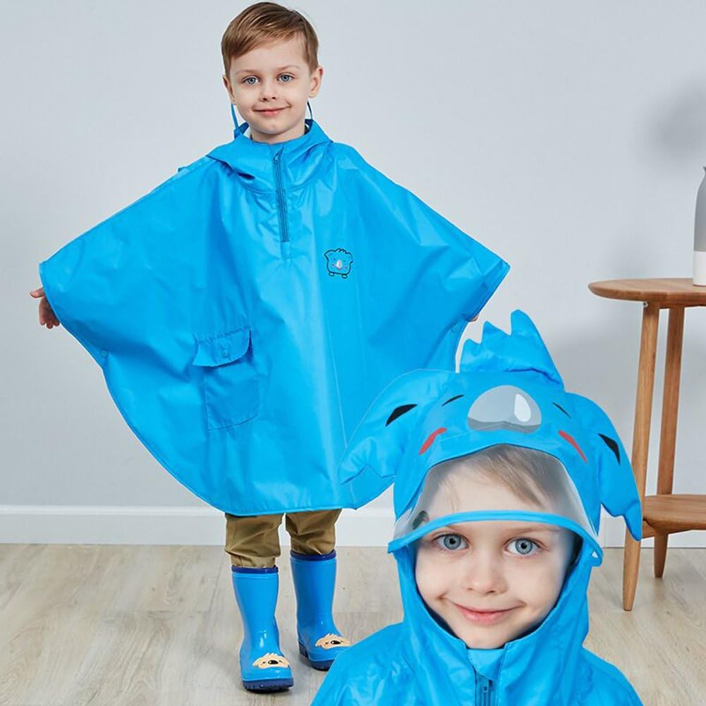 mama stadt Kinder Regenponcho Unisex Regencape Mädchen Jungen 100% Regensichere Regen Poncho Regenma