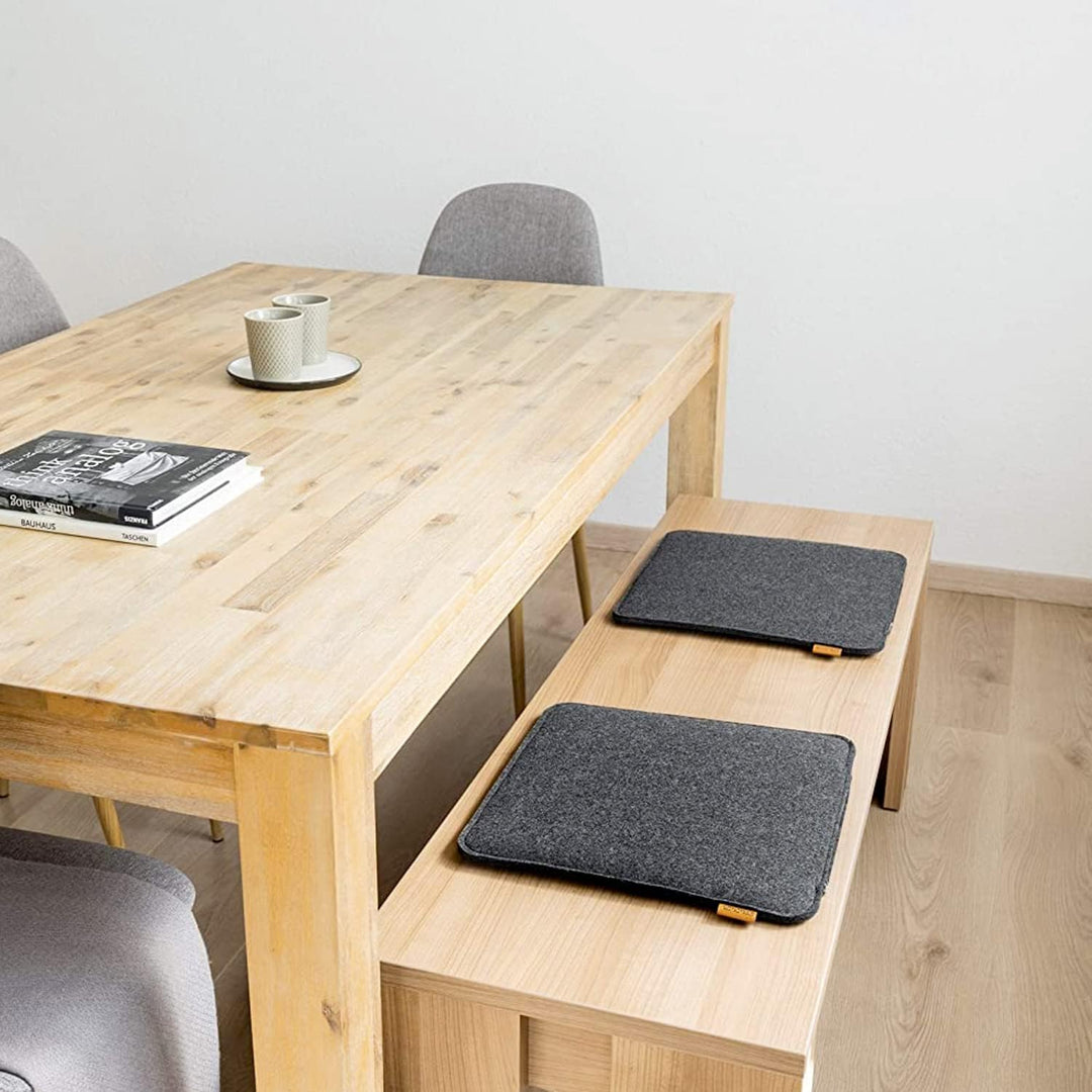 Miqio Design Filz Sitzkissen Eckig mit Antirutschnoppen | 35cm | 2er-Set | Indoor und Outdoor | Nach
