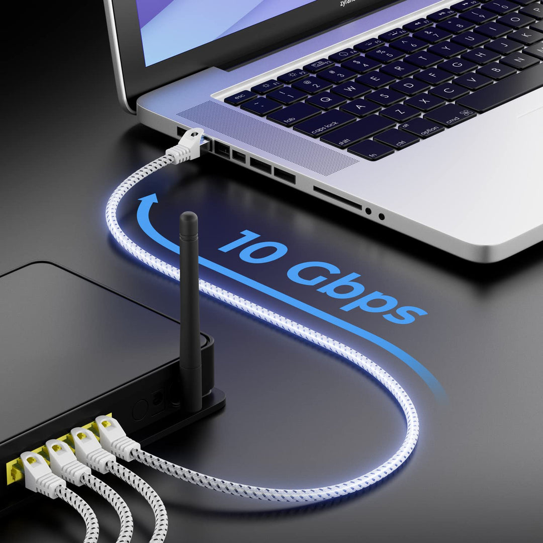 deleyCON 15m CAT7 LAN Kabel - Netzwerkkabel mit Kupfer & Nylonmantel - AWG27 600 MHz 10 Gbit/s S-FTP