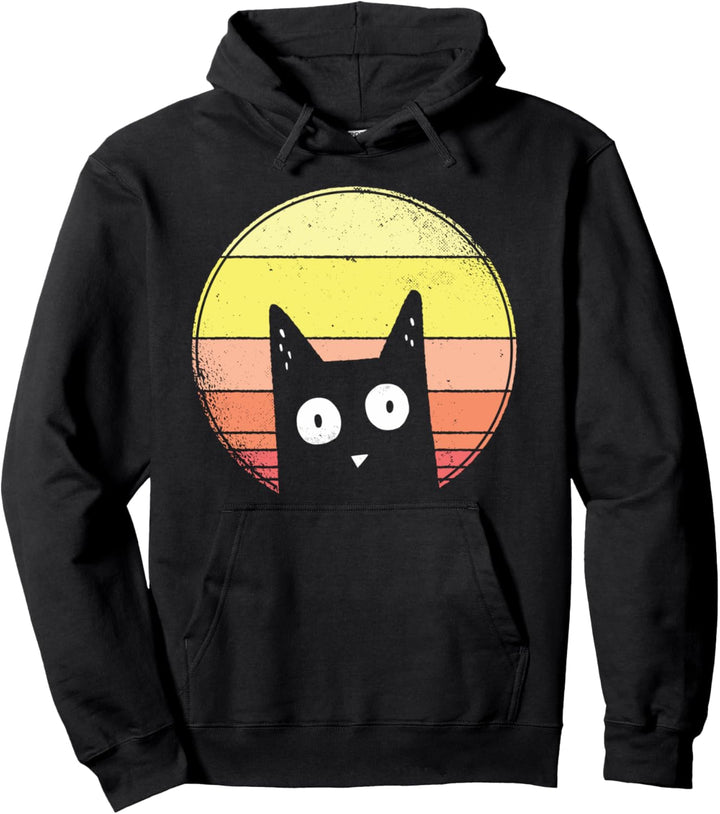 Lustige überraschte Katze - Vintage Retro Grafik Pullover Hoodie