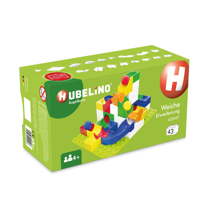 Hubelino 420497 Weiche Erweiterung (43-teilig) Kugelbahn, Mehrfarbig