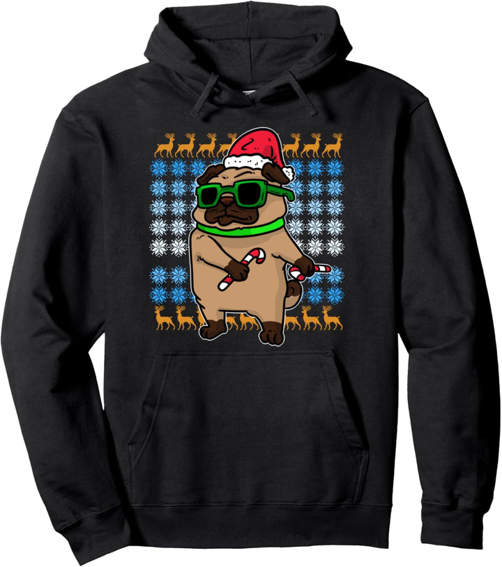Lustiges Mops Pug Carlin Doguillo Weihnachten Geschenk Pullover Hoodie