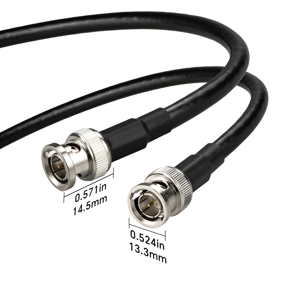15M BNC SDI-Kabel 75 Ohm RG6 BNC-Verlängerungskabel Stecker auf Stecker Schwarz Koaxialkabel für Vid